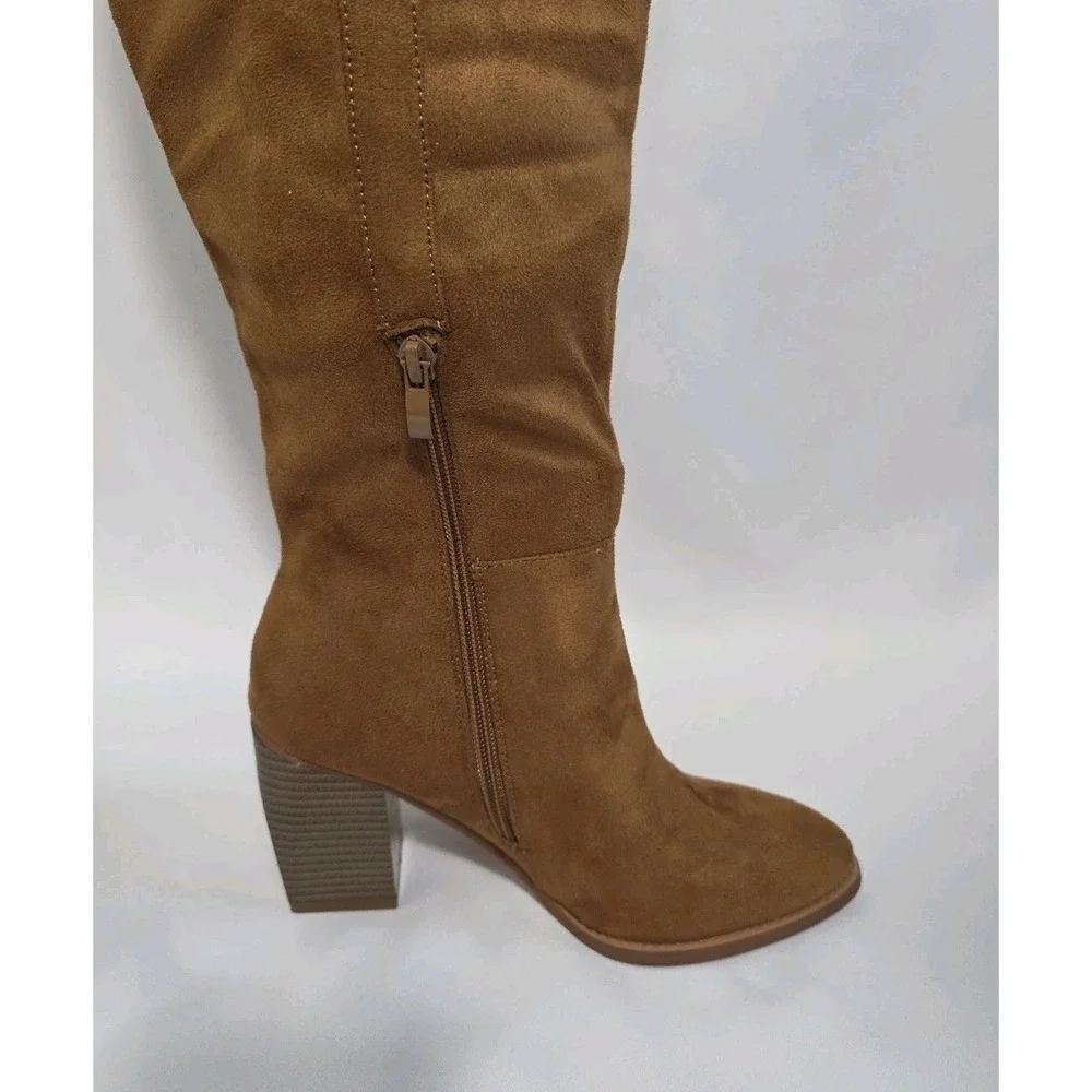 Coutgo Knee High Boots Size 6 Brown Block Heel 3